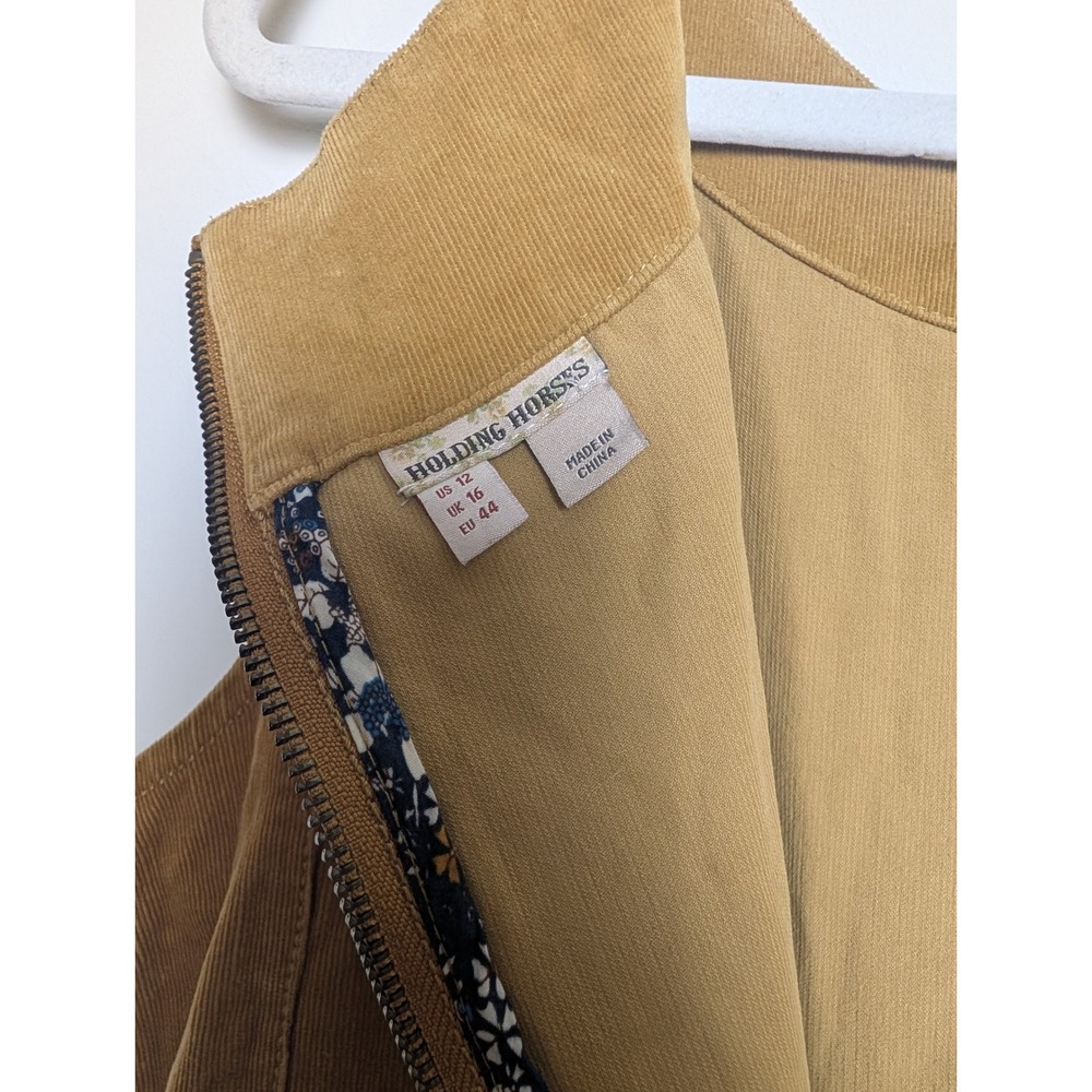 Anthropologie‎ Holding Horses Womens 12 Mustard Yellow Corduroy Sleeveless Dress - Picture 12 of 15